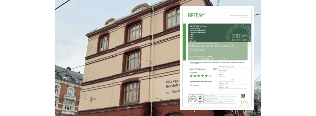 BREEAM-sertifisering: Løvenskiolds gate 1 og Tollbugata 24